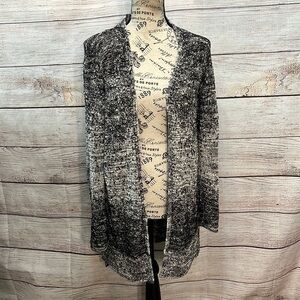 Nic+Zoe Cardigan Sweater Marled Open Long Size Small Cotton